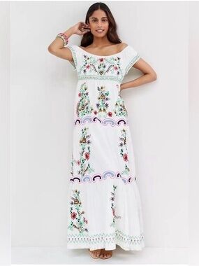 NWT Anthropologie GORGEOUS embroidered bohemian folk maxi dress